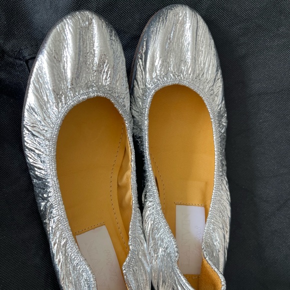 Lanvin Shoes - Lanvin Paris Leather Ballet Flats Silver Foil EUC Size 38.5